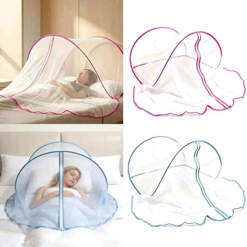 Pop Up Single Head Mosquito Net Foldable Portable Bed Head Tent Zipper Design Bug Barrier For Nap Bedroom Travel Rest Oasis Select