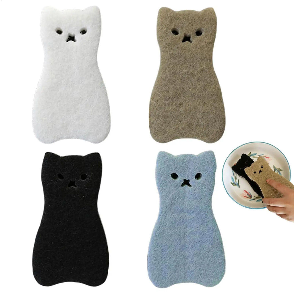 Cat Cleaning Sponge Kitchen Scrub Sponges Cat Cleaning Sponge Dishwashing Scrubber Non-Scratch Dish Washing Pad Kitchen Scrubber Oasis Select