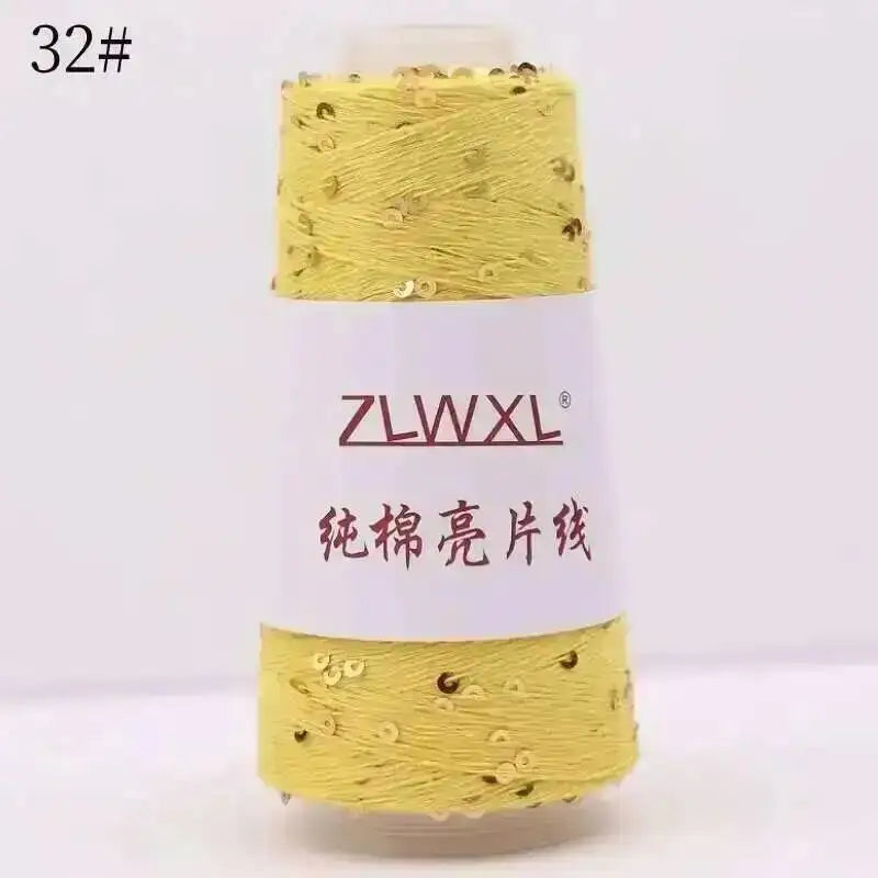 Sequin Cotton Yarn DIY Knitted Decoration Hand Crochet 400M