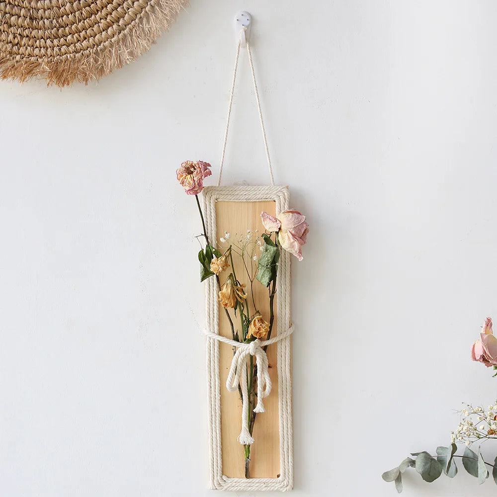 Bohemian with Hand Ceremony Woven Rope Wood Wall Decoration Simple Home Living Room Homestayings Kawaii Room Decor Oasis Select