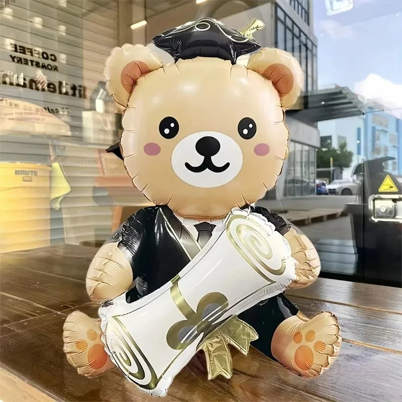 1pc Graduation Bear Aluminum Film Balloon,Cute Graduation Party Balloon,Perfect for School Activities and Campus Decoration Oasis Select