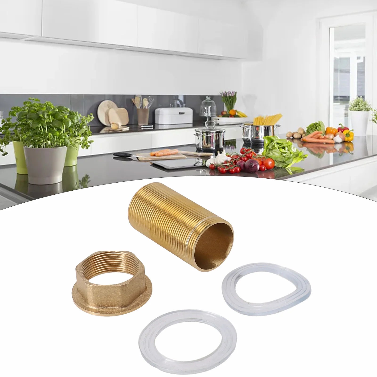 Kitchen Basin Mixer Tap Repair Fitting Kit Threaded Brass Tube Nut Install Parts Nut Is About 32mm Oasis Select