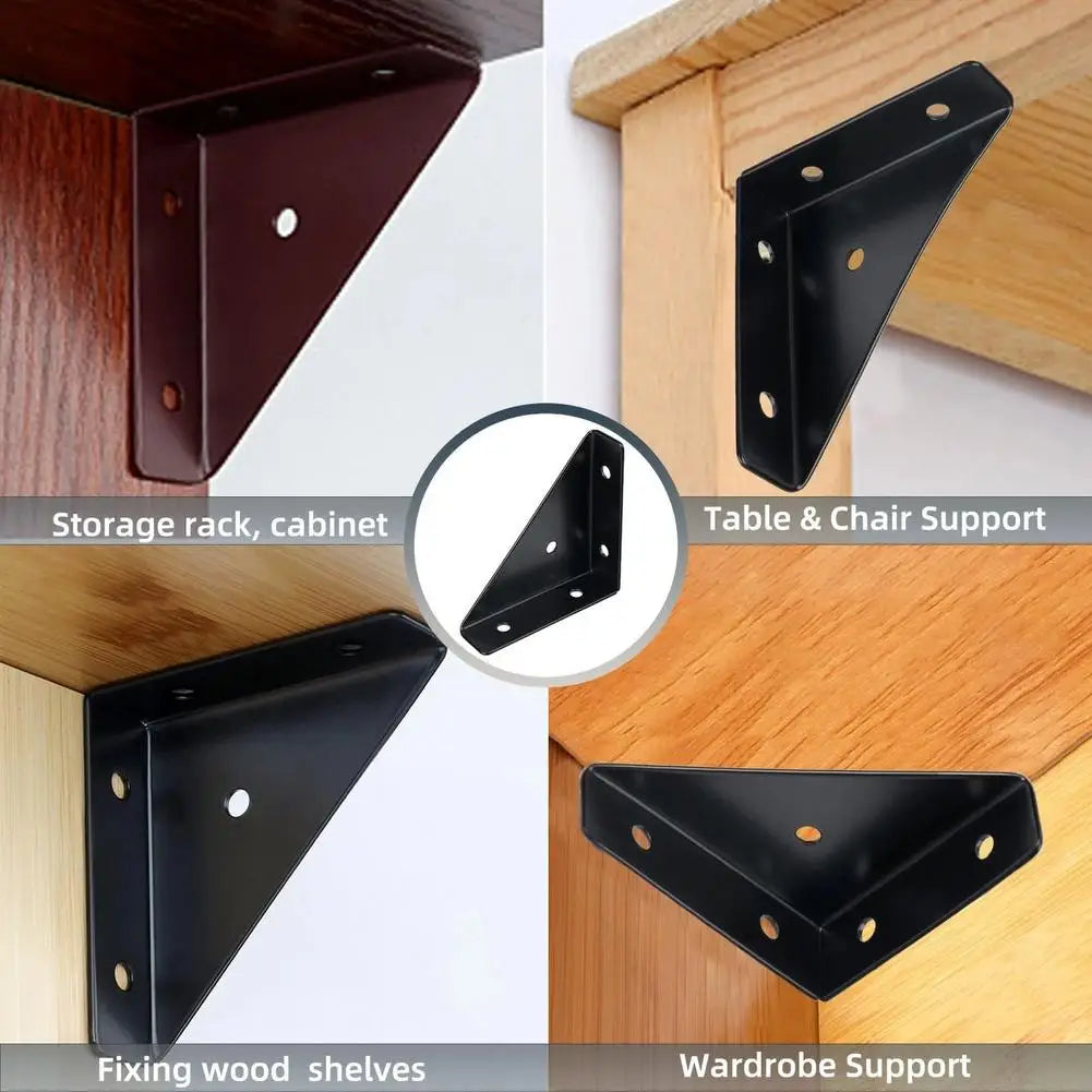 5-Pack 90° Steel Angle Brackets – L-Shape Corner Brace Set