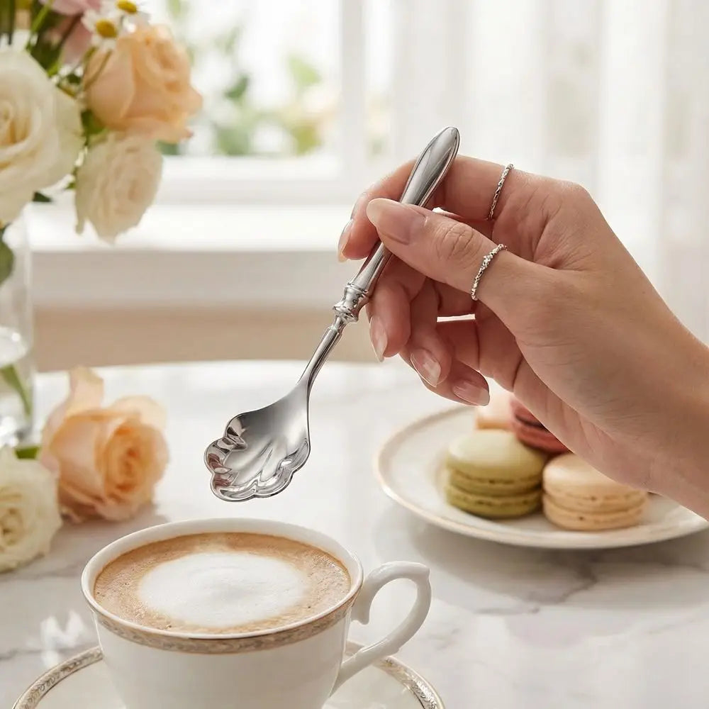 Shell Shape Stainless Steel Spoons – Soup, Yogurt & Dessert