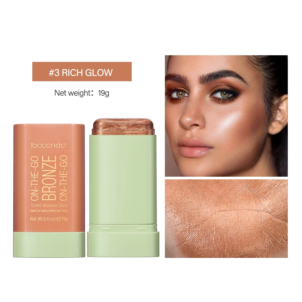 Multi-function Blush Stick Face Makeup Waterproof Easy Color Rouge Blusher Cream Contour Rendering Brightening Contour Makeup Oasis Select 3