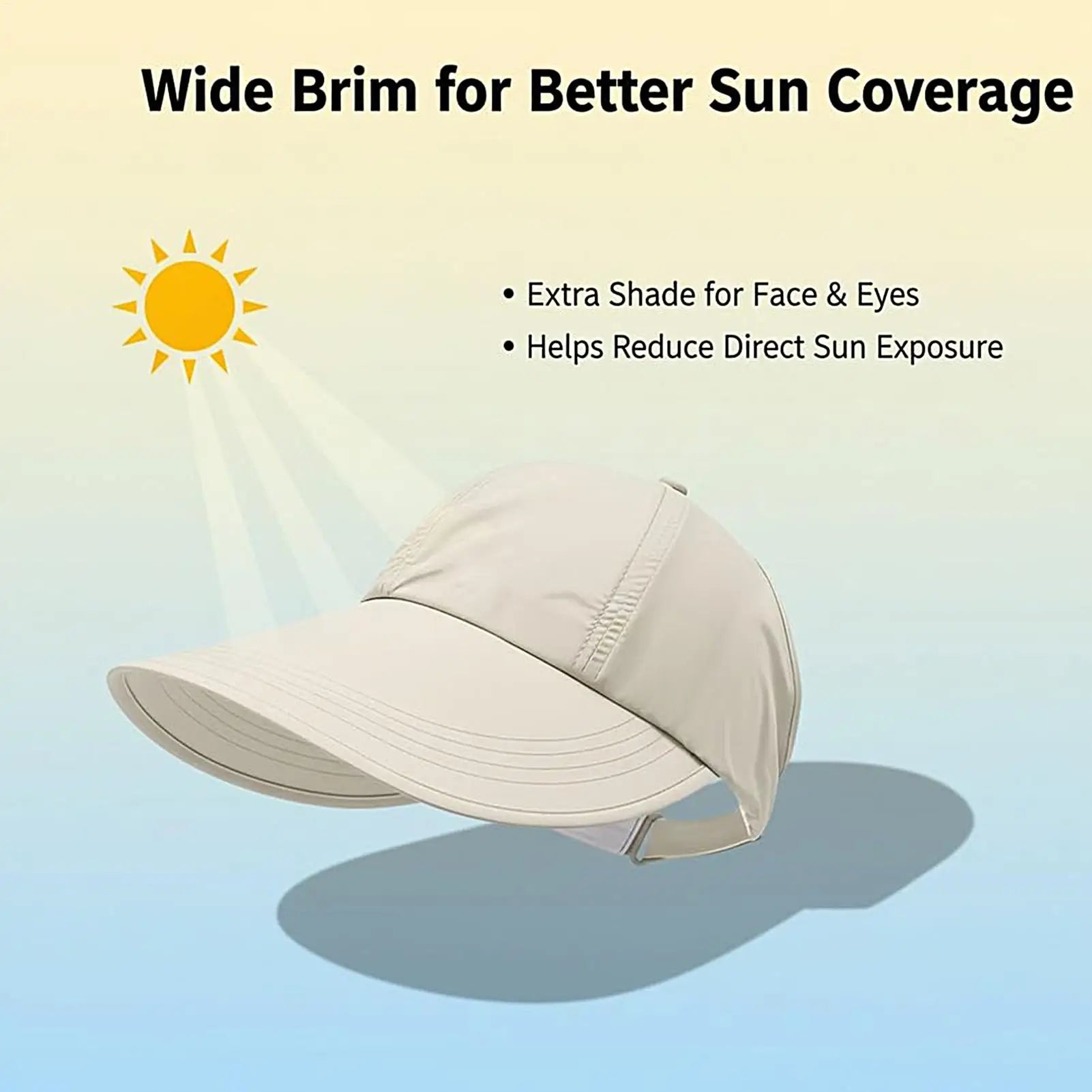Breathable Sunhat with Wide Brim UV Protection Summer Outdoor Beach Fisherman Hat Sunscreen Protection Cap Adjustable Sun Hat Oasis Select
