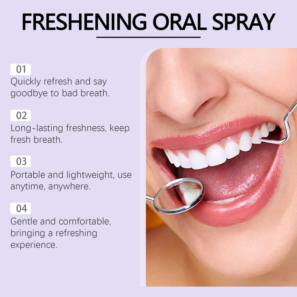 Oralhoe Mint Oral Fresh Spray Eliminate Odors Lasting Fragrance Remove Bad Breath Portable Relieve Dry Mouth Mint Soothing Spray Oasis Select