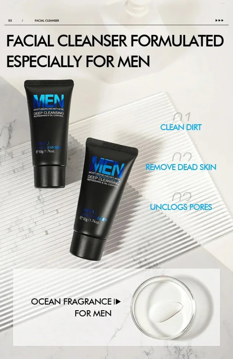 LAIKOU Men's Face Wash – Oil Control & Deep Cleanse 50g
