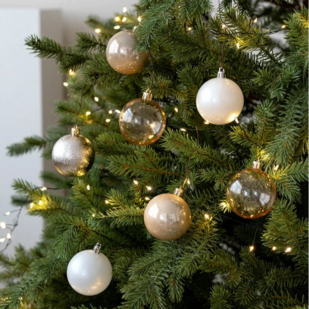 24PCS 6cm Christmas Balls Colorful Electroplating Christmas Tree Hanging Ball Home Party Christmas Tree Decor New Year Gift Oasis Select