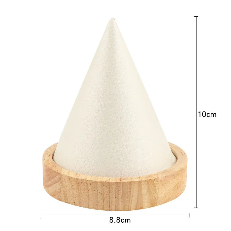 1pcs Creative Wood Cone Bracelet Display Stand Ring Bangle Anklet Chain Necklace Jewelry Storage Rack HolderJewellery Props Oasis Select Large size