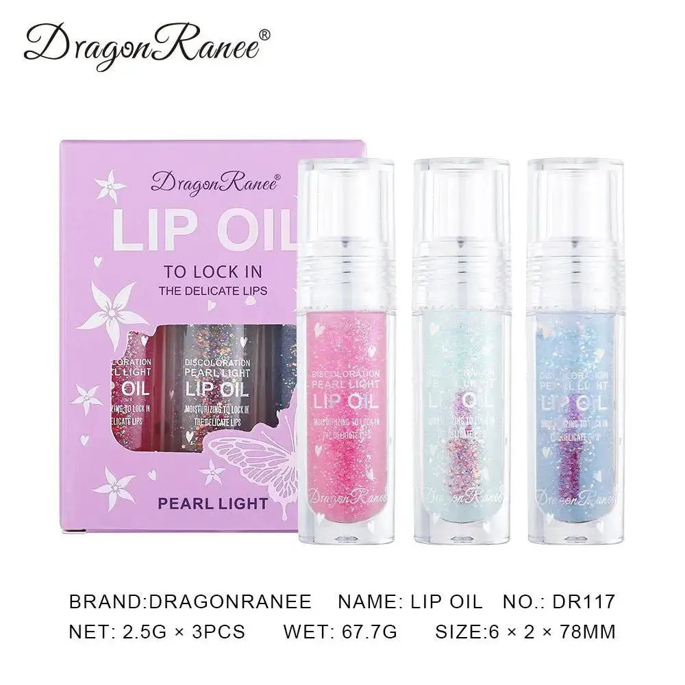 Icy Temperature Changing Lip Oil 3 Piece Set Sheer Pearlescent Shimmer Gloss Moisturizing Lip Stain For Women Oasis Select