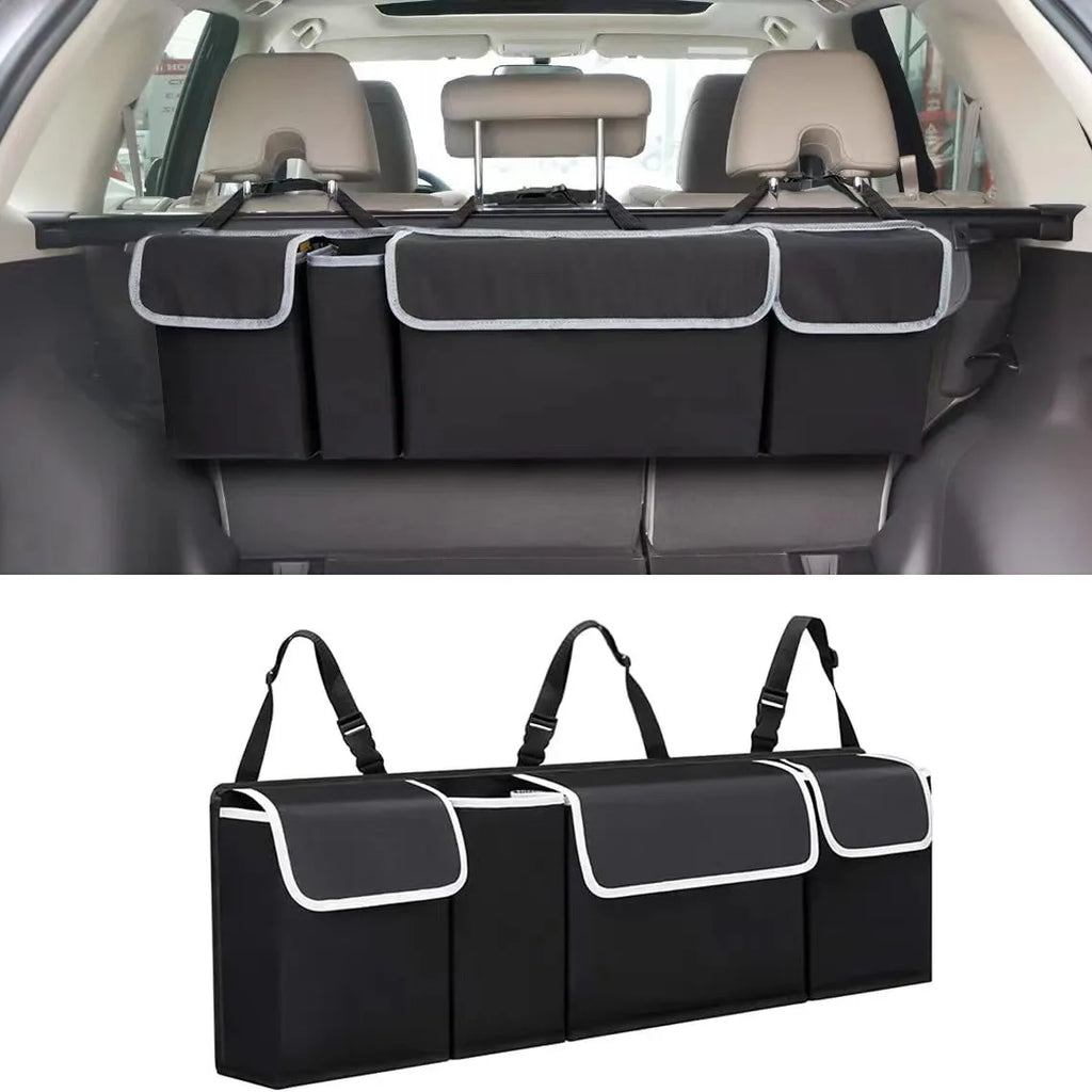Car trunk storage bag SUV car seat back hanging bag Multi functional storage mesh bag Car interior storage items Oasis Select