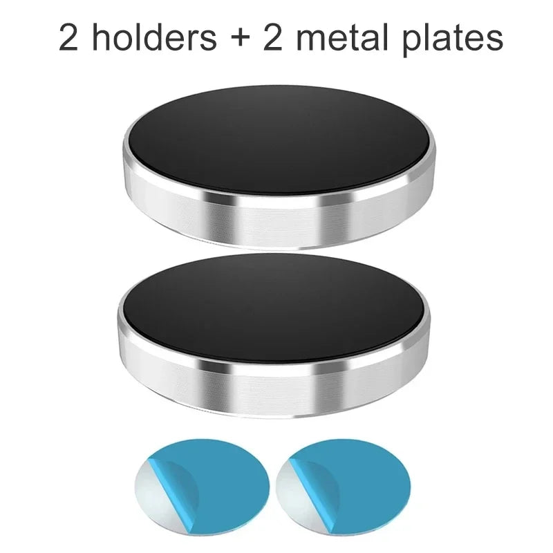 1/2pcs Magnetic Car Phone Holder Stand In Car for IPhone 14 13 12 XR Pro Huawei Magnet Mount Cell Mobile Wall Nightstand Oasis Select 2pcs Silver
