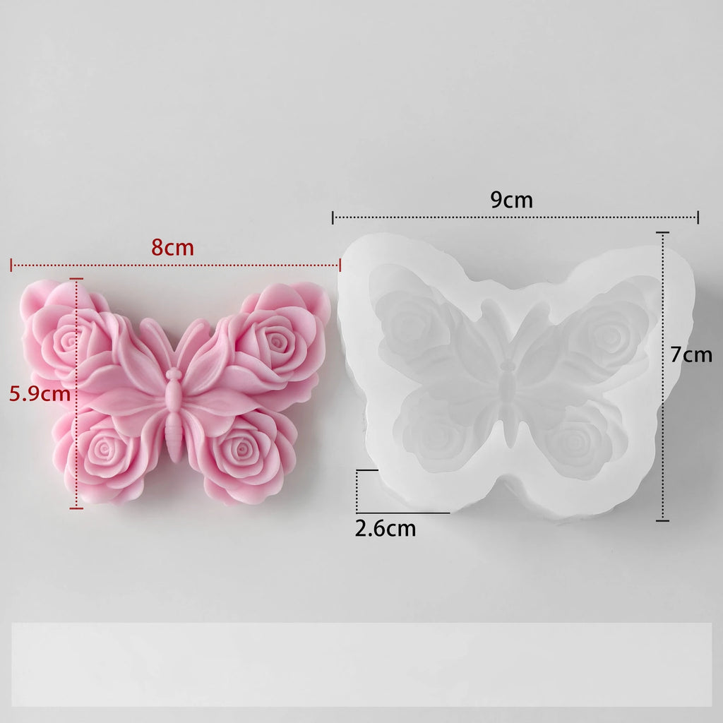 Flower Butterfly Silicone Molds for Baking DIY Epoxy Resin Crafts Hanging Decoration Aromatherapy Mold Candle Making Supplies Oasis Select J-5610