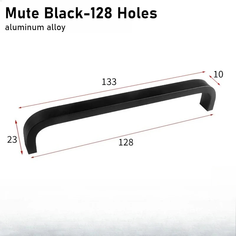 Black/Gold Solid Aluminum Alloy Kitchen Cabinet Handles Drawer Cupboard Wardrobe Door Straight Handle Furniture Hardware Oasis Select 302-128 Matte black