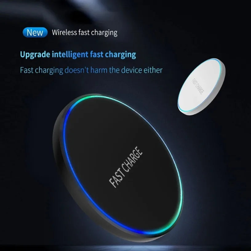 Induction LED Light Charging Station Mini Fast Wireless Charger Pad For iPhone 17 16 15 14 13 11 Pro Max For Samsung Xiaomi Oasis Select