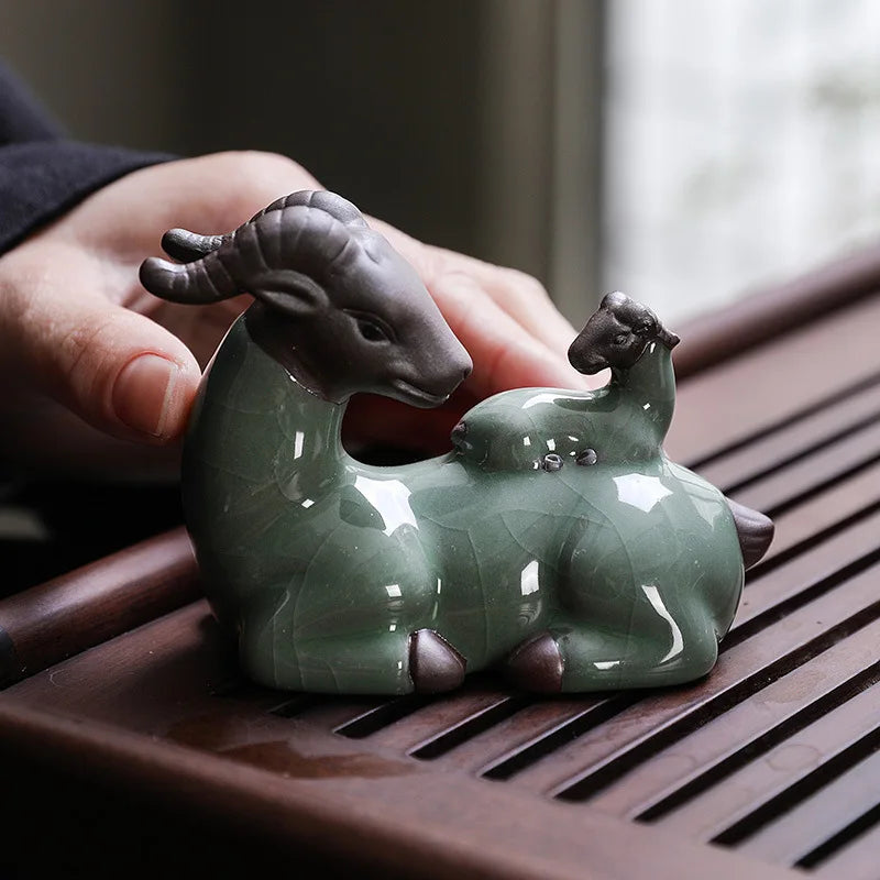 Purple Clay Tea Pet Sheep Figurine Ceramic Personalized Creative Wealth-Attracting Desktop Tea Pet Twelve Zodiac tea pet Oasis Select