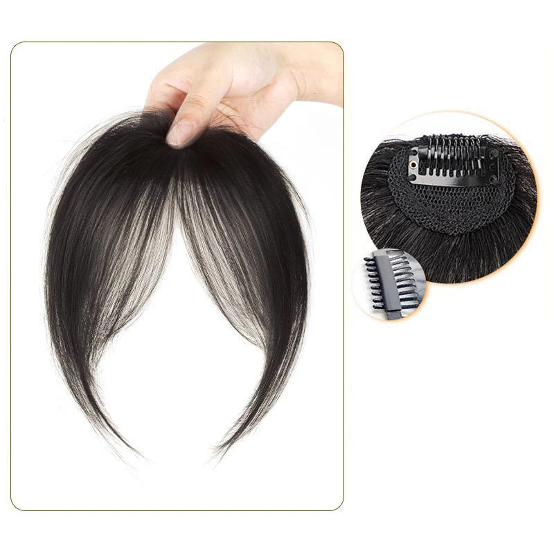 Middle Part Fake Bangs Fringe Synthetic Topper Hairpiece Clip-In Bang Extension Natural Invisible Clourse Hairpiece Women Oasis Select A1