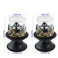 2pcs/set Black Pillar Iron Candle Holders Fits for Christmas Table Decoration As Centerpieces in Living Room,dining Room,mantle Oasis Select SS Size
