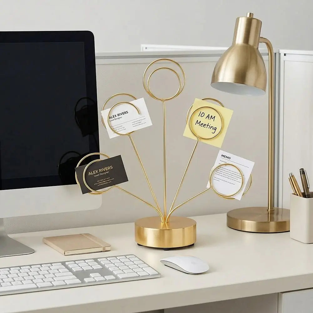 Multifunctional Creative Note Clips Stable Heart/Round Business Card Holder Portable Vertical Desktop Card Clamp Party Supplies Oasis Select