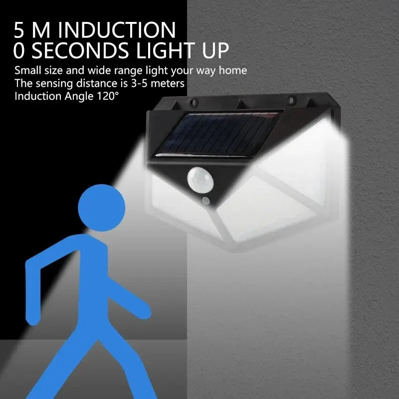 100 LED Solar Wall Light | Waterproof Motion Sensor Outdoor