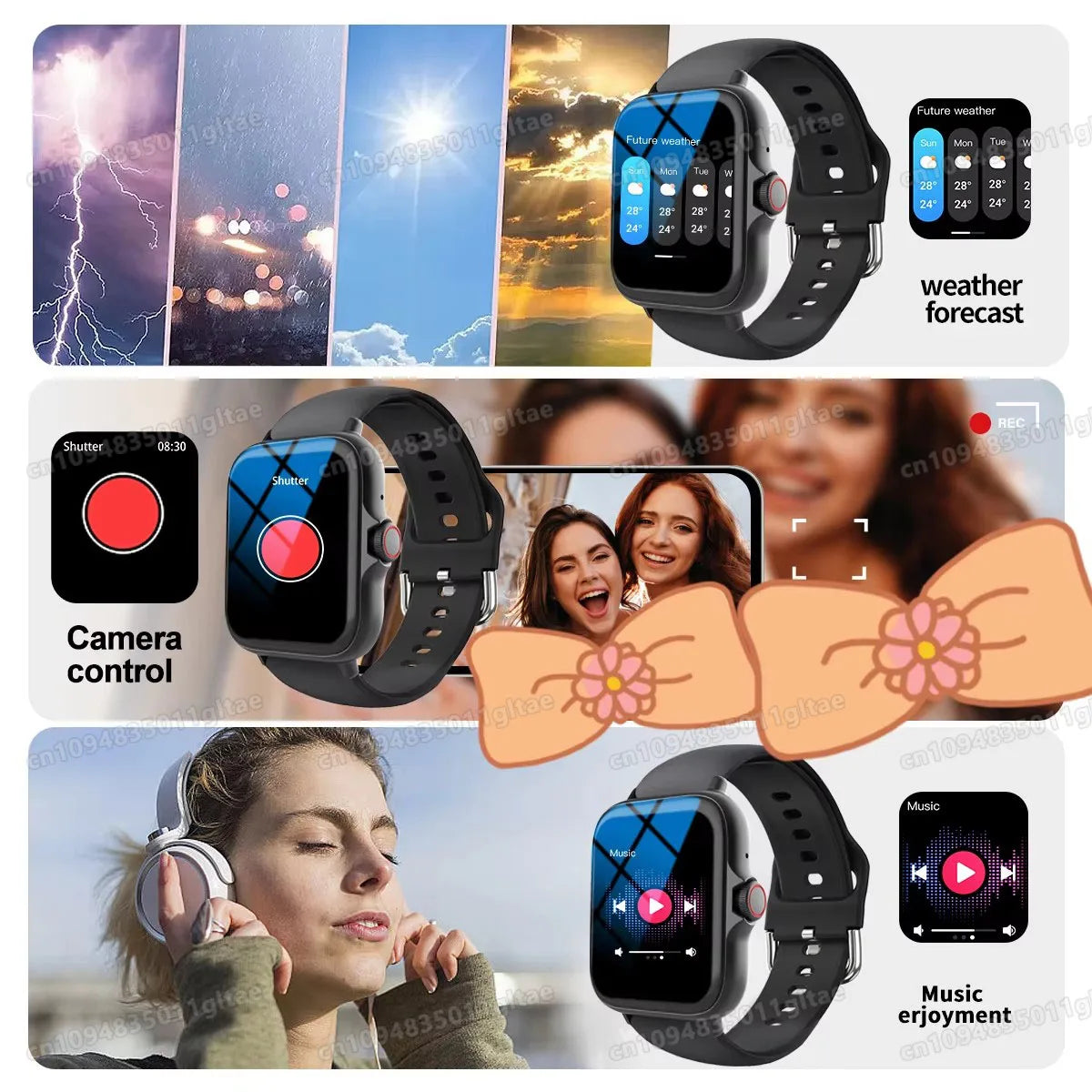 Smartwatch Sports Music Control Phone Call Pedometer Men Smart Watch For Women Health Calories Message Alerts For Phone Android Oasis Select