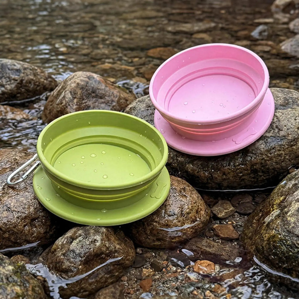 Portable Pet Food Bowl Cat and Dog Food Pet Silicone Foldable Bowl Portable Travel Outdoor Water Food Bowl Pet supplies Oasis Select