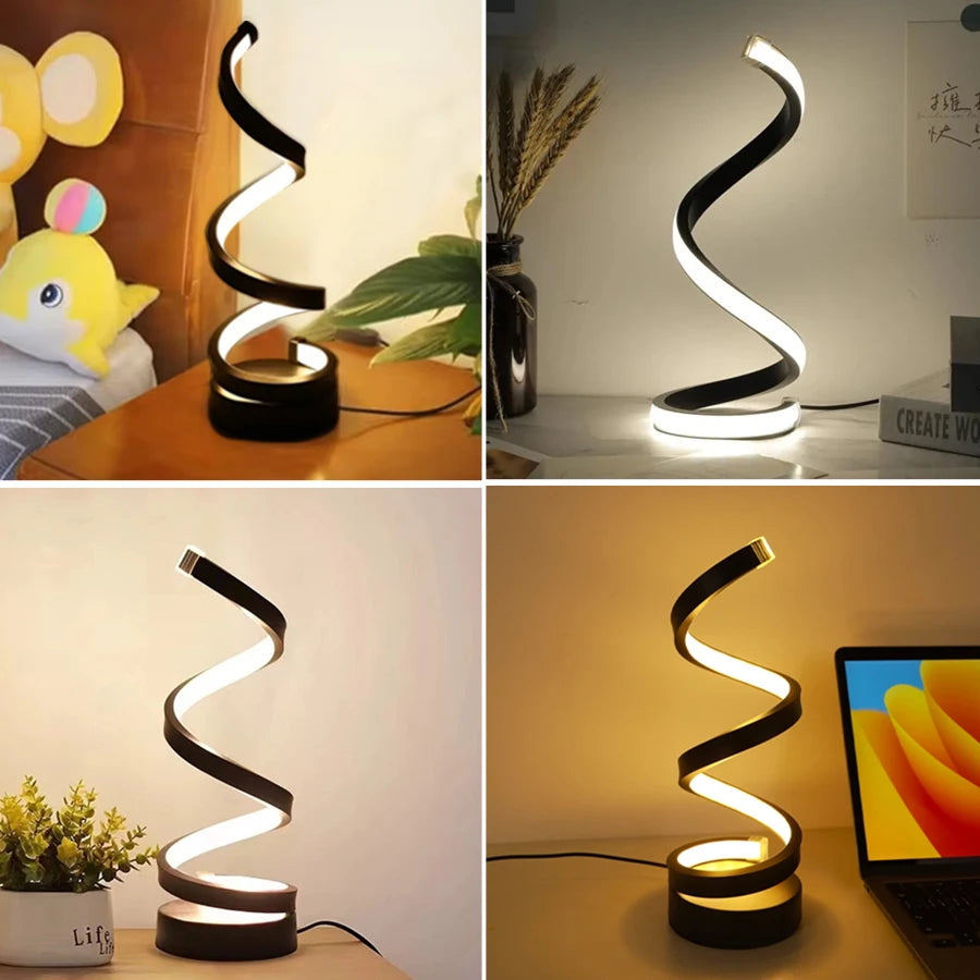 GGBEE Spiral USB LED Desk Lamp – 3 Color Dimmable Light LED Table Lamp Oasis Select