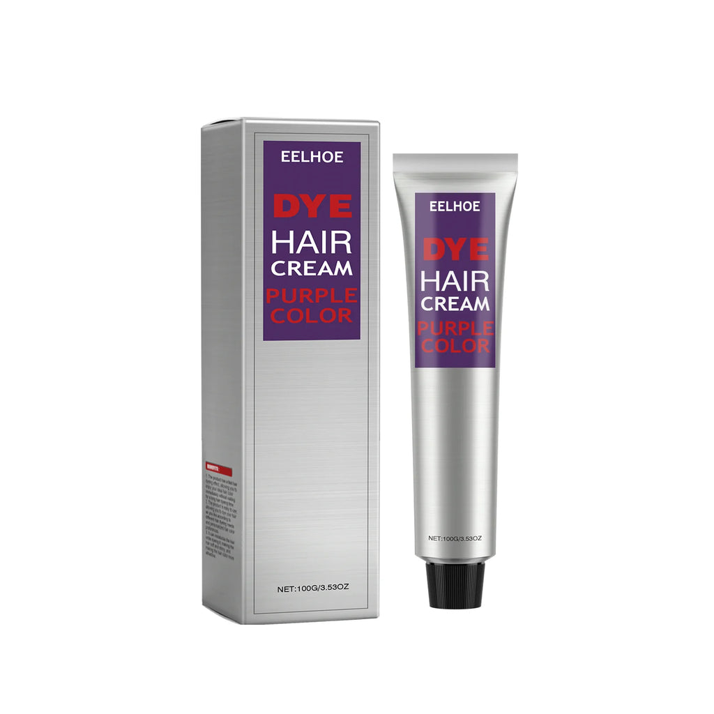 EELHOE Hair Dye Cream Smooth Silky Long Lasting Vibrant Color Nourishing Fashion Gentle Formula Protect Hair Coloring Cream 100g Oasis Select Purple