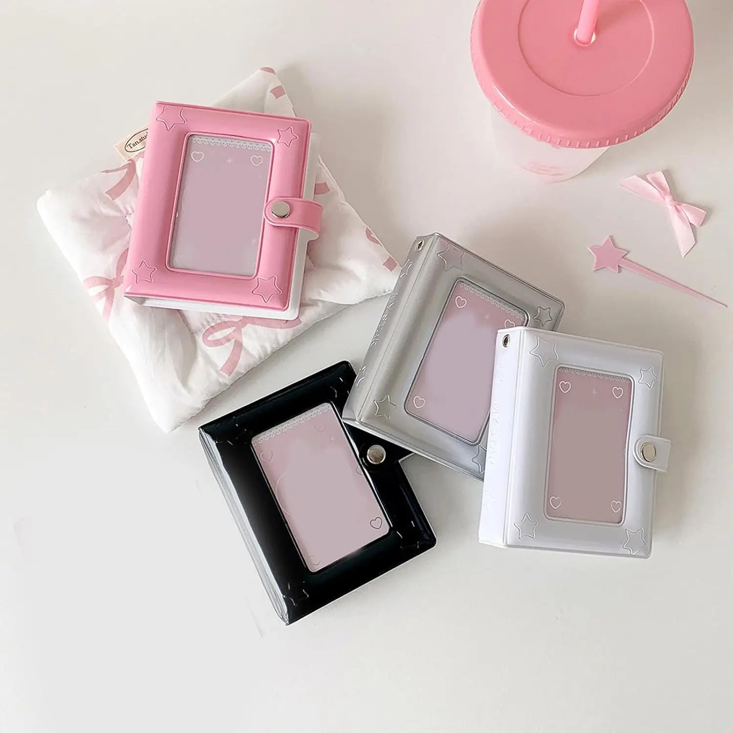 Mini Photo Album 2x3 Inch PVC Cover Hollow Cover 20 Pages Kpop Fans Idol Cards Travel Gift Portable Storage Book Cute Colors Oasis Select