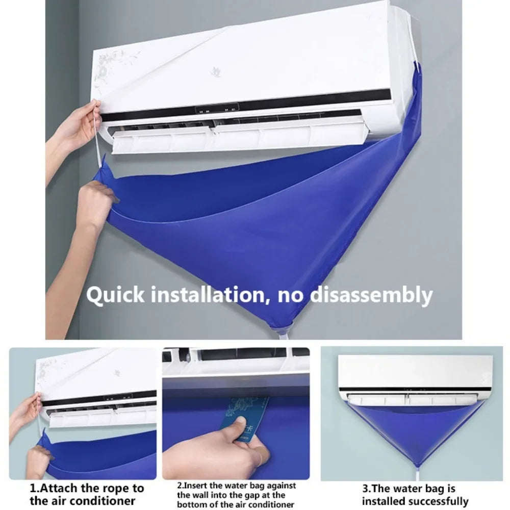 100cm PVC Air Conditioner Cleaning Cover Bag with Drain Pipe AC Cleaning Cover Bag Oasis Select