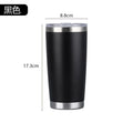 20oz 304 Stainless Steel Insulated Thermos Cups, Double-Wall Vacuum Insulation, Coffee/Beer/Party Cups with Spill-Proof Lid Oasis Select Black 20oz