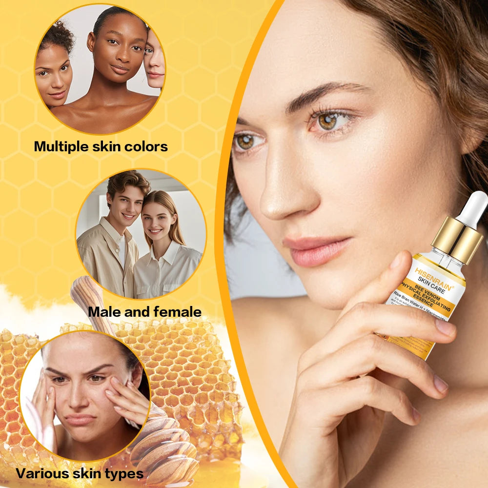 HISENRAIN Honey Niacinamide & Peptide Exfoliating Serum - Gentle Physical Face Scrub for Brightening, Hydrates & Smooths Skin. Oasis Select