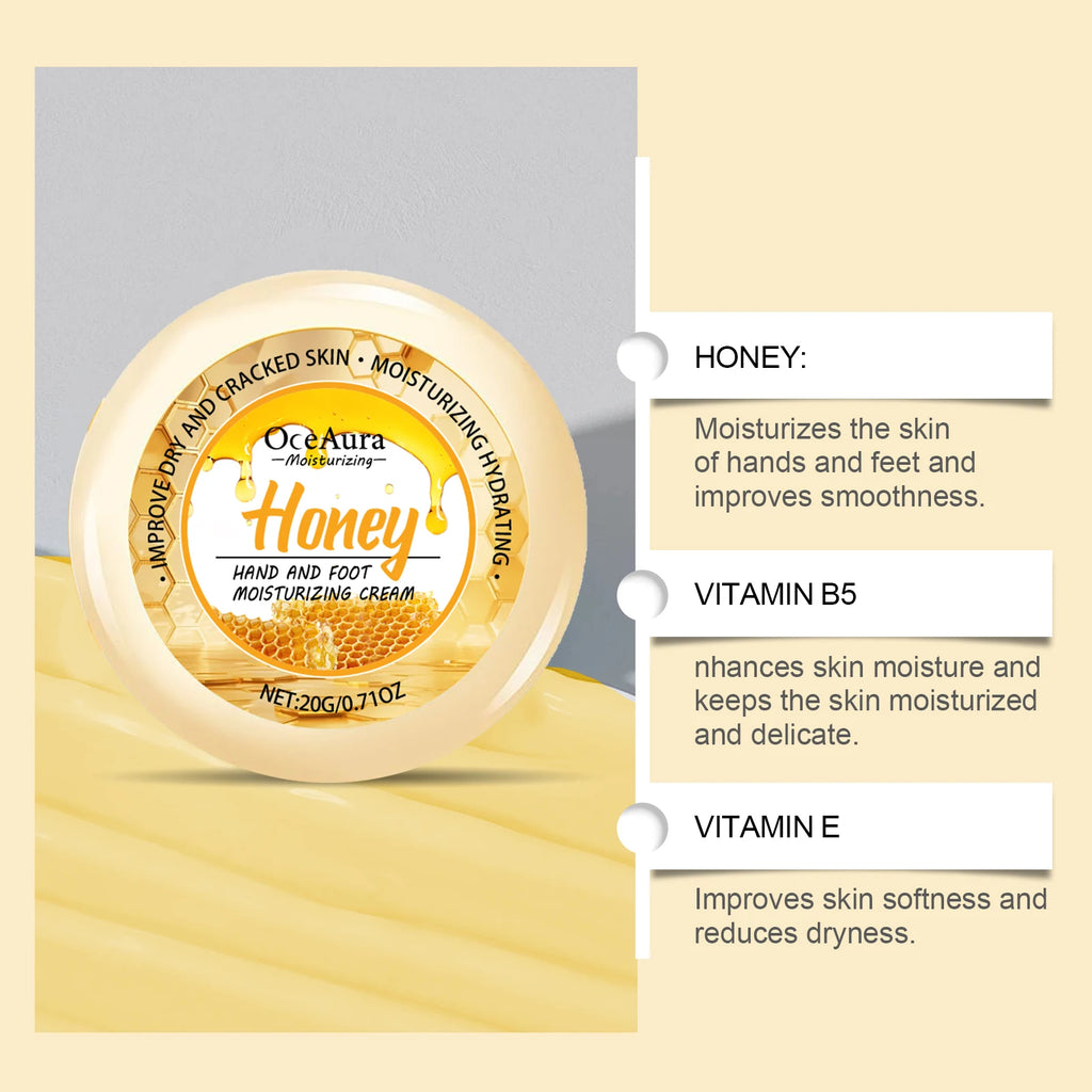 OceAura Honey Hand & Foot Cream – Moisturizing, 20g Hand & Foot Cream Oasis Select