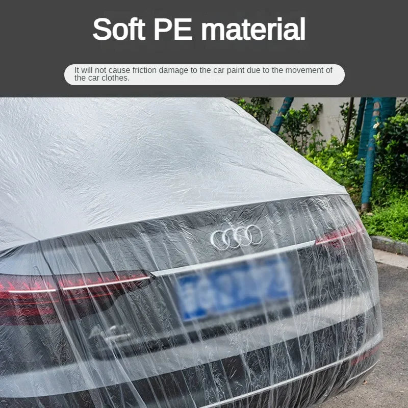 1-10PCS Disposable Car Cover Transparent Car Cover Car Coat and Car Cover PE Film Rain Cover Disposable Car Cover Car Dust Cover Oasis Select