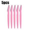 5/10Pcs Eyebrow Trimmer Makeup Tools Safe Eye Brow Razor Face Body Hair Removal Shaver Blades Woman Eyebrows Shaping Knife Oasis Select 5pcs Pink