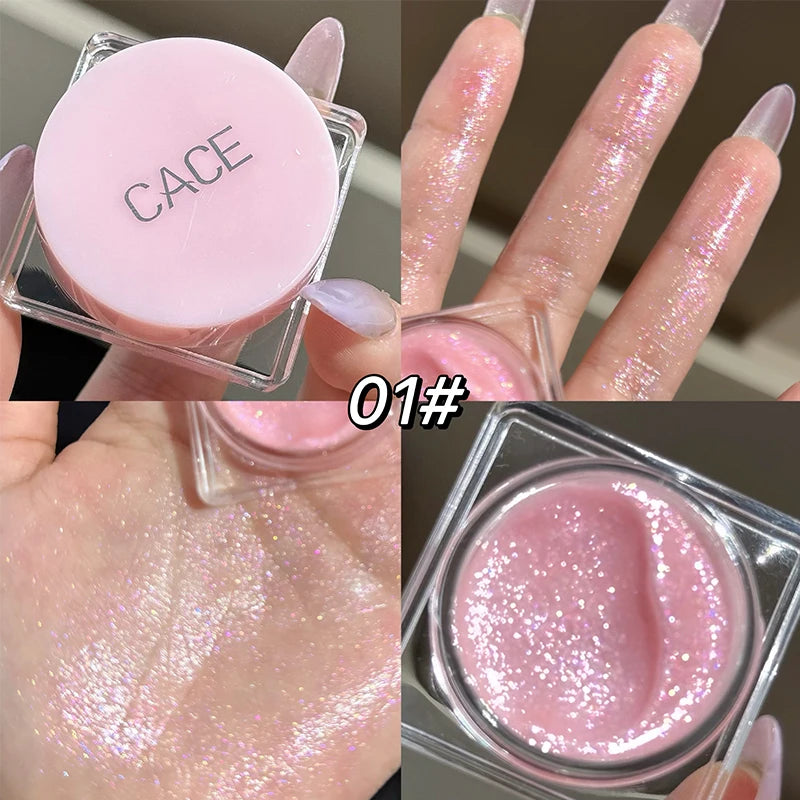 CACE Diamond Glitter Highlighter Cream – Pearl Silver Shimmer