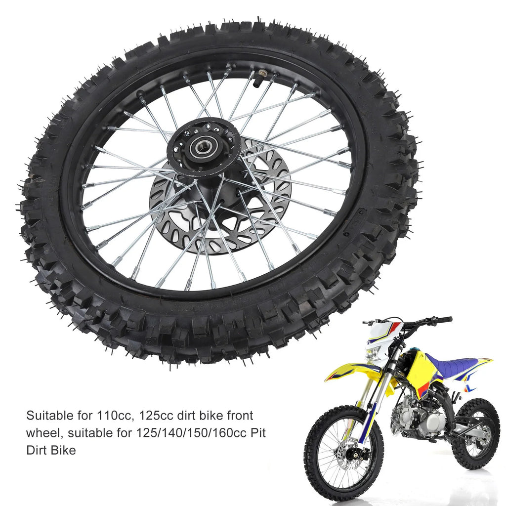 14 Inch Front Wheel Assembly Fit for 125 140 150 160cc Pit Dirt Bike with 15mm Rim Axle & Brake Rotor Oasis Select
