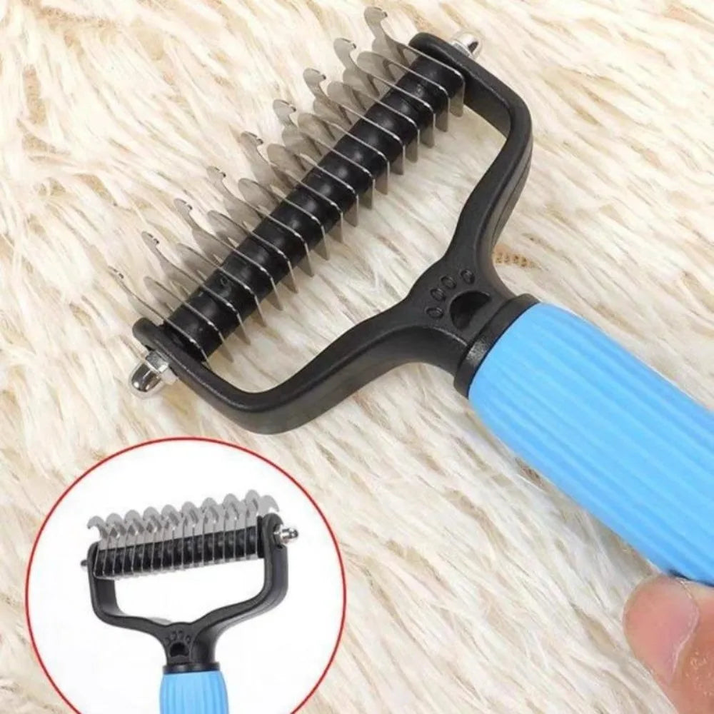 Dual Sided Stainless Steel Pet Grooming Comb Smooth Fur Tidying Tool Efficient Loose Hair Cleaning Device Easy Operated Househol Oasis Select