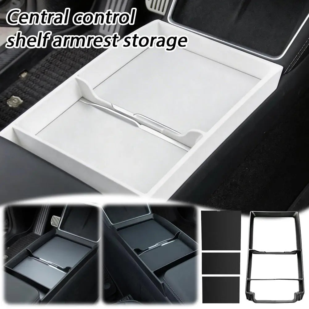 For Tesla Model 3 Y Center Console Organizer, Updated Armrest Storage Box Tray, Interior Modification Accessories Oasis Select