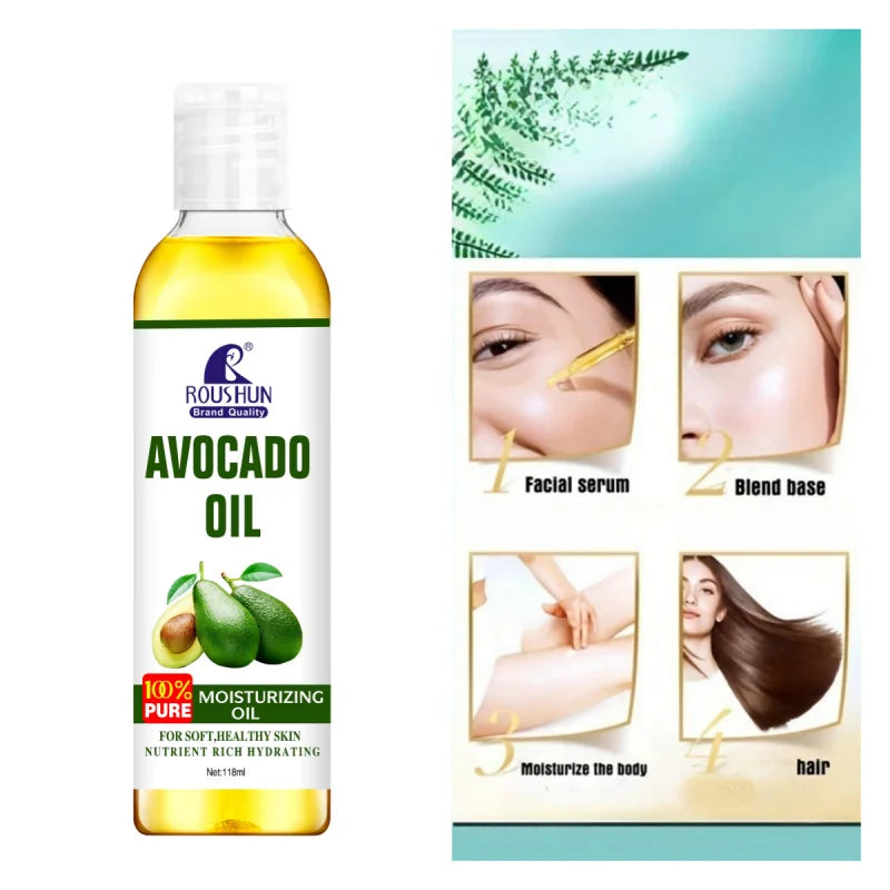 ROUSHUN 118ml Avocado Body Oil – Nourishing Skin Moisturizer