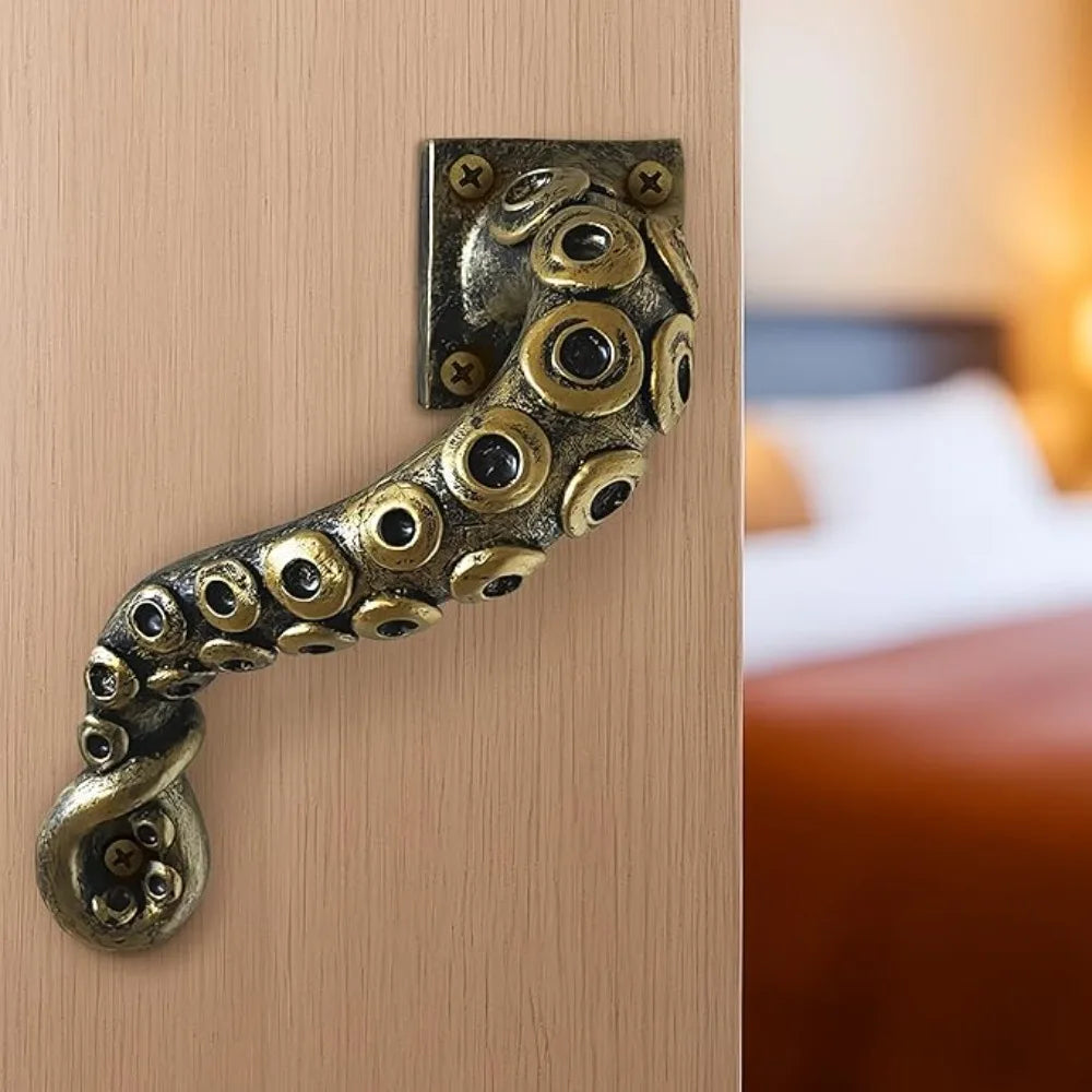 Animal Style Vintage Octopus Door Knob Outdoor Hook Furniture Drawer Bar Pulls Handle Hardware Ancient Pull Home Decoration Oasis Select