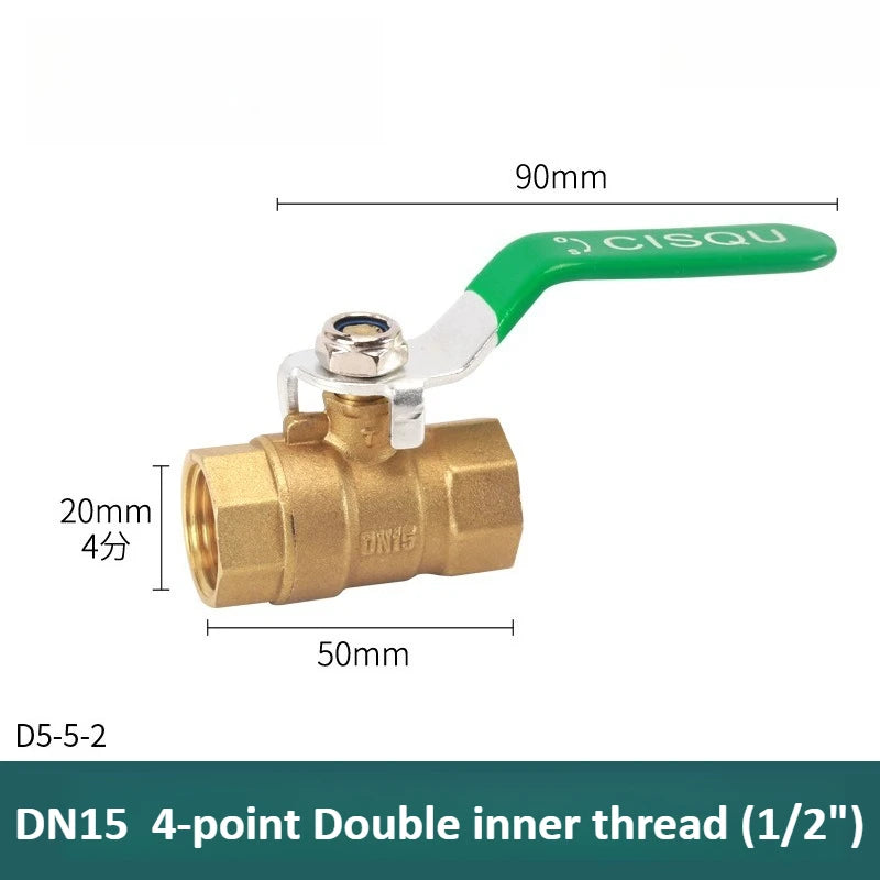Brass Long Rod Ball Valve 1/8 "1/4" 3/8 "1/2" 3/4 "1 Inch Internal/external Thread Connector Adapter Copper Pipe Connector Oasis Select 4-point Double inner Long stem ball valve