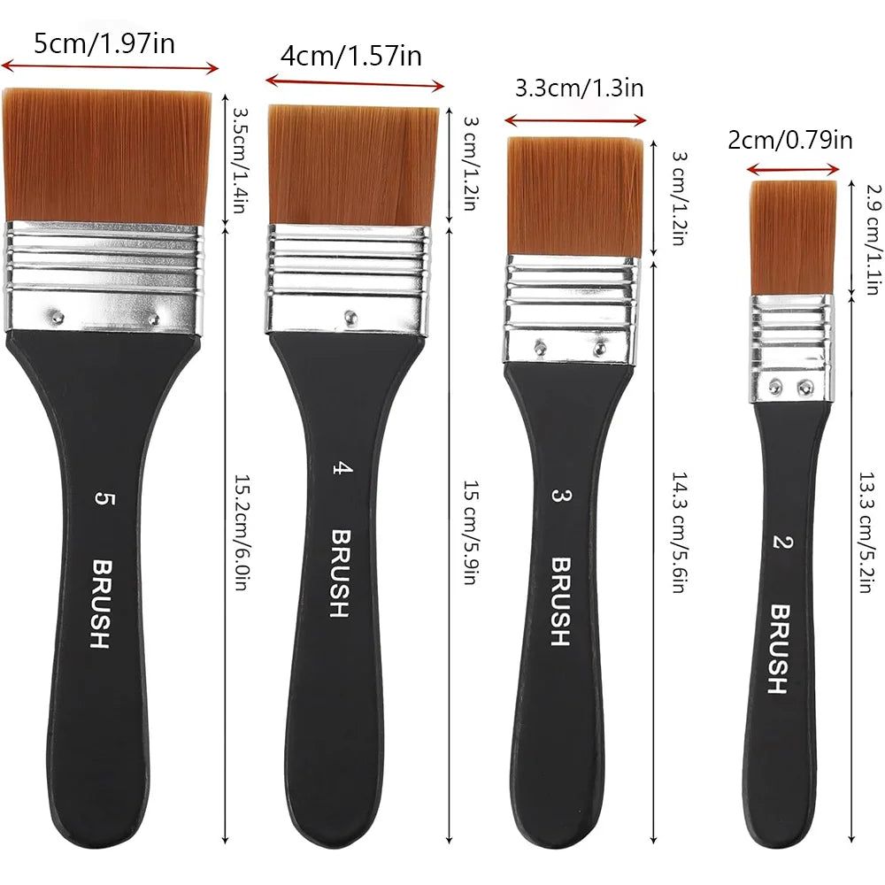 Professional Flat Wide Paint Brush , Smooth Paint Application for Walls, Furniture & Crafts, Durable Wooden Handle, Anti-Shed De Oasis Select