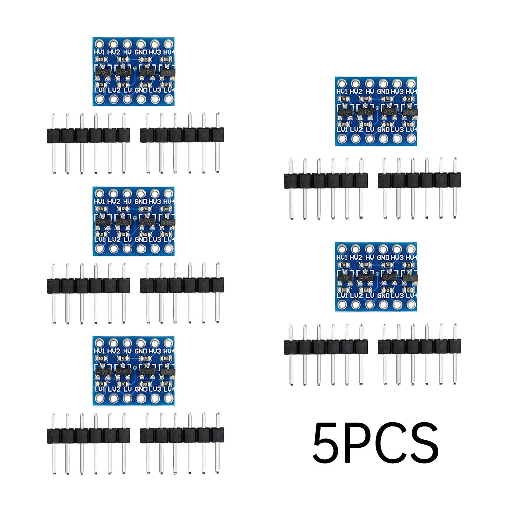 1-10Pcs 4 Channels IIC I2C Logic Level Switching Shifter Bi-Directional Module Safely Steps Down 3.V to 5V Converter for Arduin Oasis Select 5pcs