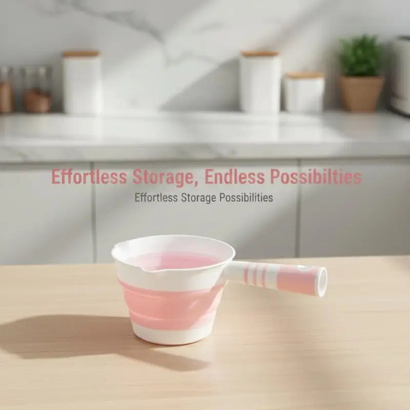Collapsible Silicone Water Ladle – Non-Slip & Foldable Scoop