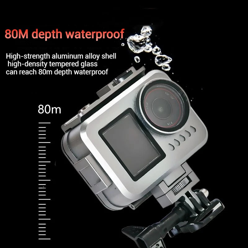 Aluminum Waterproof Dive Case for DJI Action 5 Pro/4/3 – 80m