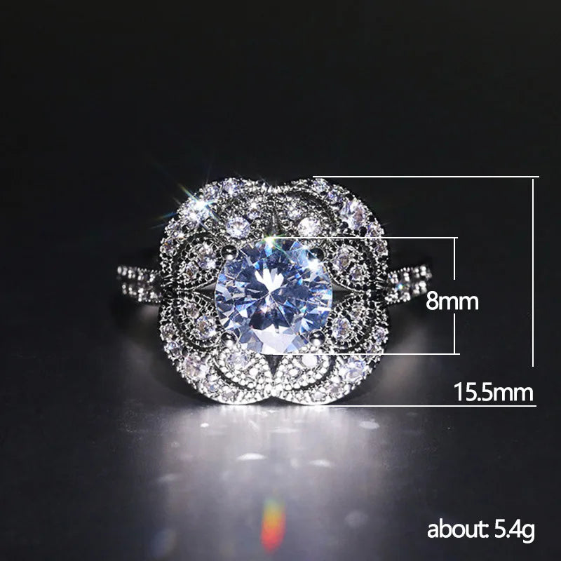 925 Silver CZ Diamond Bridal Ring Set | Women's Wedding Rings Bridal Ring Set Oasis Select