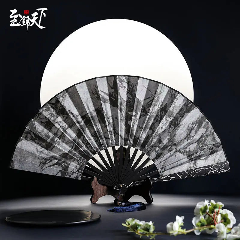 Lightning 10-inch Alloy Metal Fan Chinese Wind Self-defense Kung Fu Fan Classical Silk Cloth Folding Fan Oasis Select L 10 Inches
