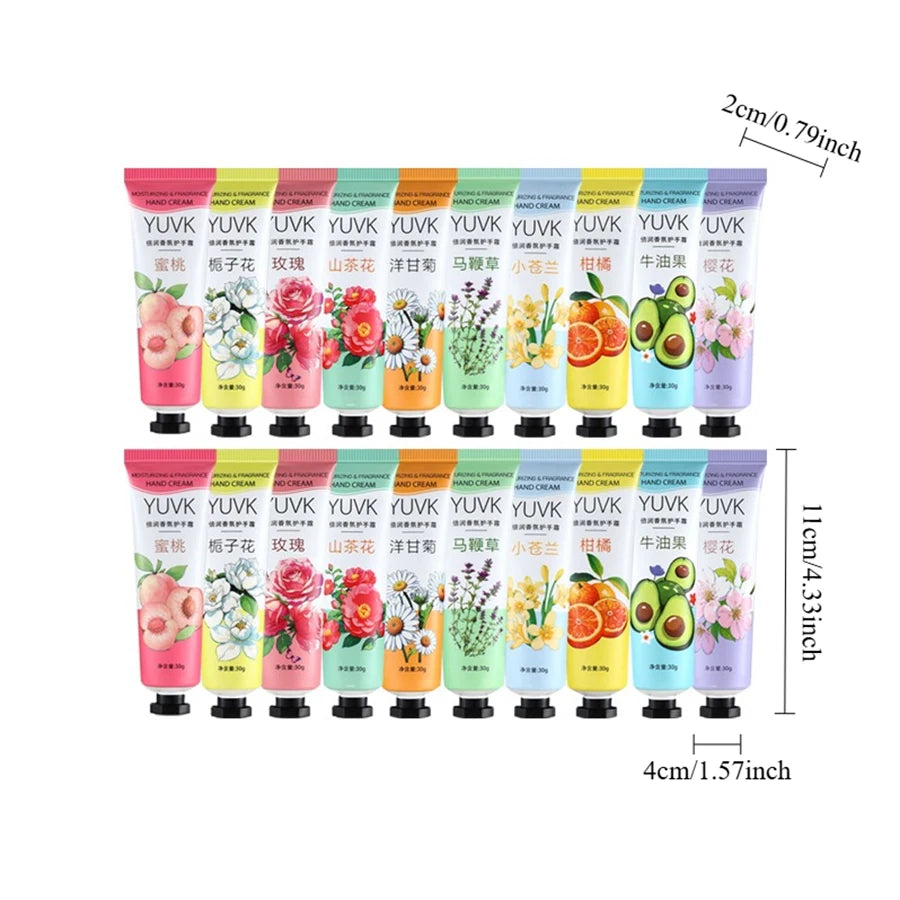 20PCS Fruit Flower Hand Cream Deeply Moisturizes Hands, Prevents Dry and Cracked Hands in Winter, Protects Hands Oasis Select